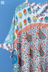 Cotton Silk Cher Caftan In Paisley Block Print