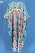 Cotton Silk Cher Caftan In Paisley Block Print