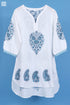 Slub Cotton Glory Top In Graphic Block Print