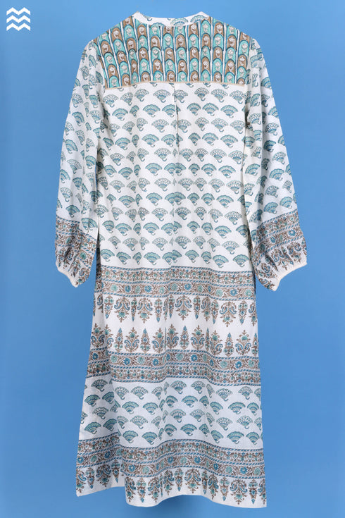 Mulmul Cotton Joplin Dress in Assorted Block Prints