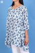 Crepe Cotton Tulip Rose Top In FloralBlock Print