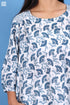 Crepe Cotton Tulip Rose Top In FloralBlock Print