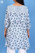Crepe Cotton Tulip Rose Top In FloralBlock Print
