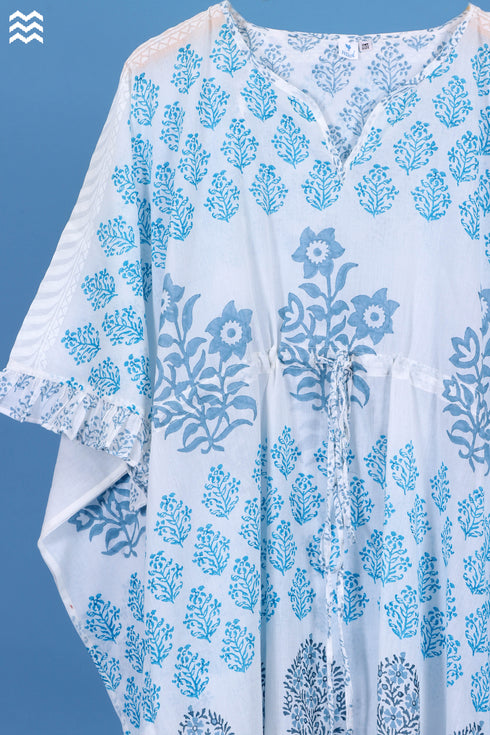 Mulmul Cotton Cher Caftan In Assorted Block Print