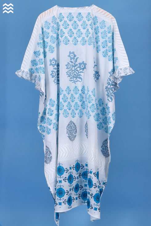Mulmul Cotton Cher Caftan In Assorted Block Print