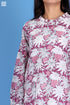 Cotton Silk Lizard Top In Floral Block Print