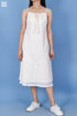 Crepe Cotton Noodle Strap Dress In Textured Block Print