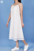 Crepe Cotton Noodle Strap Dress In Textured Block Print