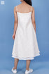 Crepe Cotton Noodle Strap Dress In Textured Block Print