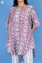 Cotton Silk Rose Top With Graphic Block Print