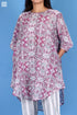Cotton Silk Rose Top With Graphic Block Print
