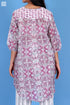 Cotton Silk Rose Top With Graphic Block Print