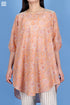 Cotton Silk Rose Top With Floral Block Print