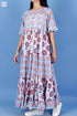 Mulmul Cotton Frou Frou Dress In Assorted Block Print