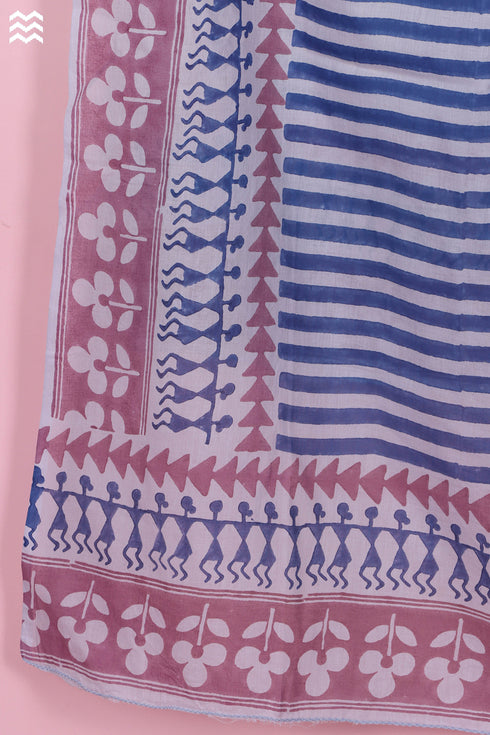 Mulmul Cotton Wrap In Graphic Block Print