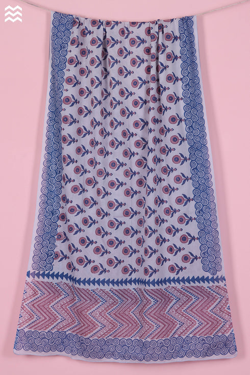 Mulmul Cotton Wrap In Assorted Block Print