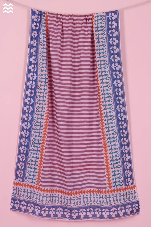 Mulmul Cotton Wrap In Graphic Block Print