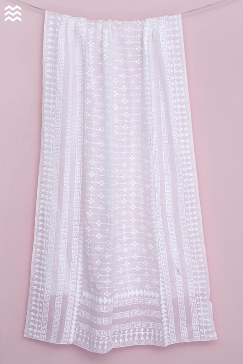Mulmul Cotton Wrap In Assorted Block Print