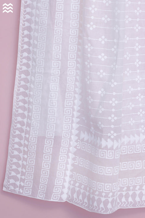 Mulmul Cotton Wrap In Assorted Block Print