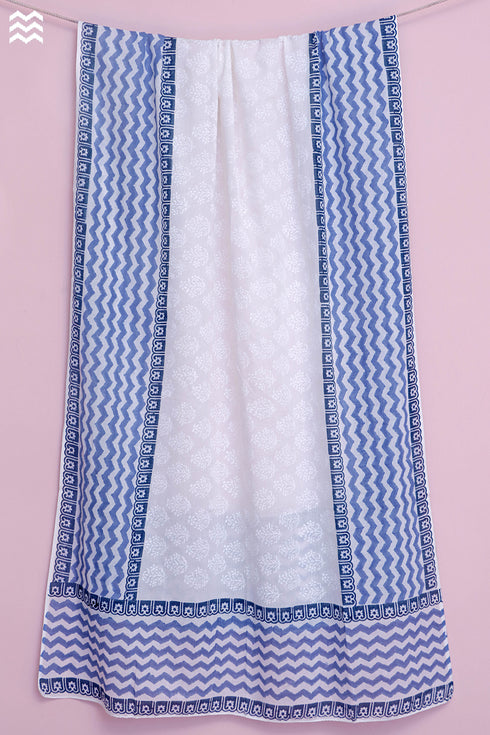 Mulmul Cotton Wrap In Assorted Block Print