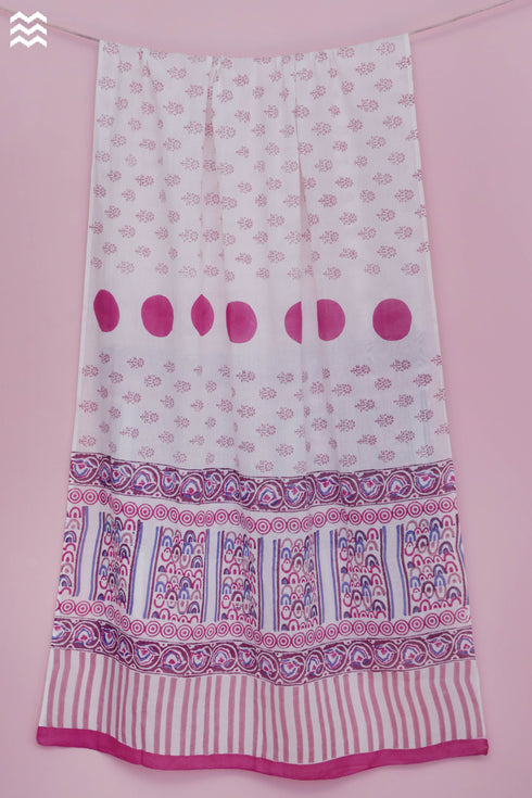 Mulmul Cotton Wrap In Geometric Block Print