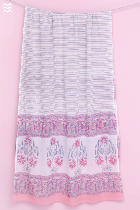 Mulmul Cotton Wrap In Geometric Block Print