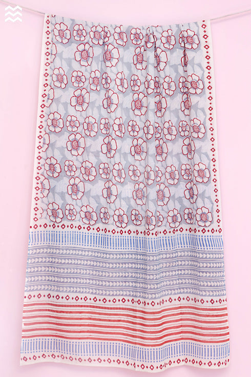 Mulmul Cotton Wrap In Assorted Block Print
