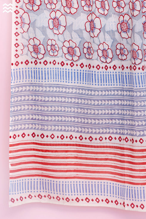 Mulmul Cotton Wrap In Assorted Block Print