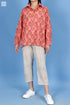Slub Cotton Zoom Shirt In Floral Block Print