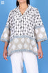 Slub Cotton Zoom Shirt In Graphic Block Print