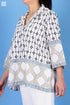 Slub Cotton Zoom Shirt In Graphic Block Print