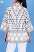 Slub Cotton Zoom Shirt In Graphic Block Print