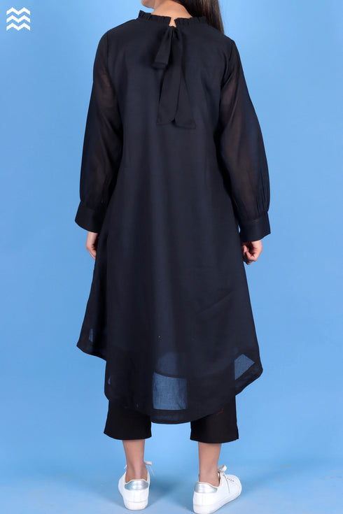 Mulmul Cotton Lizard Top In Black
