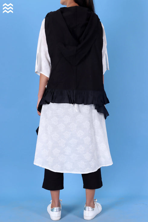Khaadi Cotton Lola Overlay Jacket In Black