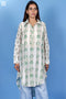Cotton Silk Long Boyfriend Shirt In Block Print