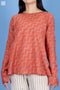 Silk Cotton Bias Inner Top in Zigzag Block Print
