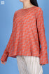 Silk Cotton Bias Inner Top in Zigzag Block Print