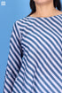 Silk Cotton Bias Inner Top in Striped Block Print