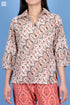 Crepe Cotton Dolly Shirt In Graphic Block Print