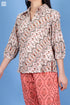 Crepe Cotton Dolly Shirt In Graphic Block Print