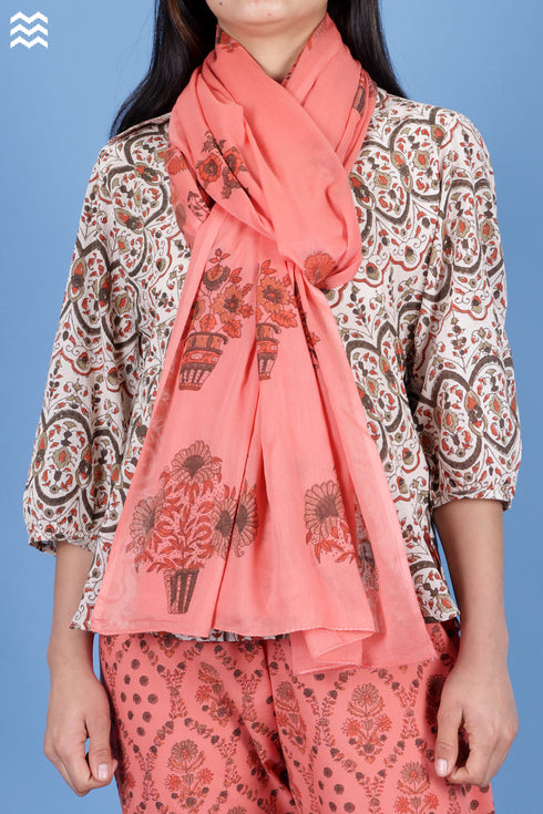 Crepe Cotton Dolly Shirt In Graphic Block Print