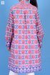 Slub Cotton Long Zoom Shirt In Graphic Block Print