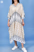 Cotton Silk Cher Caftan In Geometric Block Print