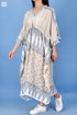 Cotton Silk Cher Caftan In Geometric Block Print