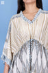 Cotton Silk Cher Caftan In Geometric Block Print