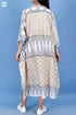 Cotton Silk Cher Caftan In Geometric Block Print