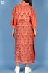 Cotton Silk Cher Caftan In Floral Block Print