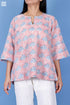 Slub Cotton Annabelle Top In Graphic Block Print