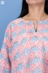 Slub Cotton Annabelle Top In Graphic Block Print