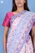 Mulmul Cotton Saree With Fall In Floral Block Print